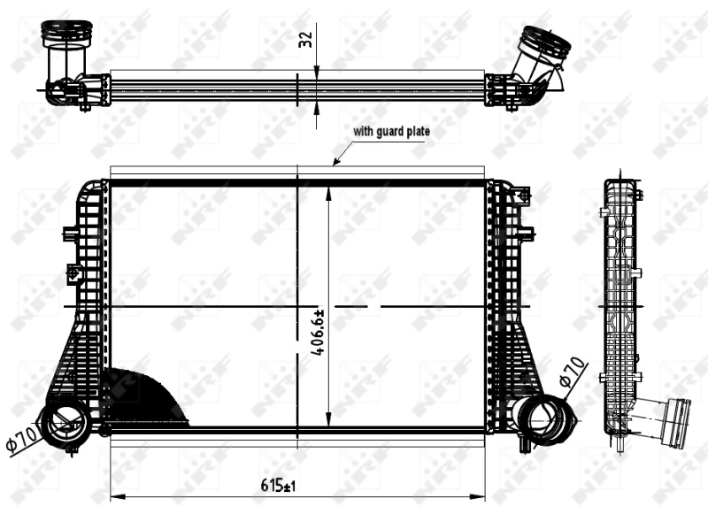 Intercooler, compresor NRF 30454 pentru 