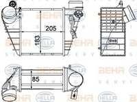 Intercooler, compresor SEAT LEON (1P1) (2005 - 2012) HELLA 8ML 376 700-704
