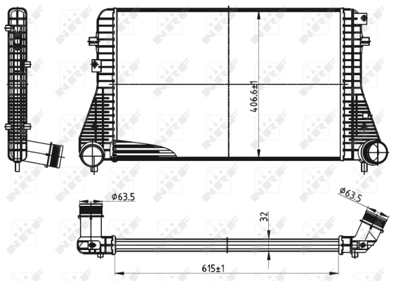 Intercooler compresor # Vw Jetta 1.6 vi combi [aj5] tdi motorina 90cp/66kw CAYB 2009 2010 2011 2012 2013 # 30316 # NRF