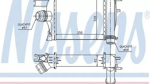 Intercooler DACIA LOGAN II NISSENS 96529 Pies