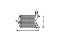 INTERCOOLER FIAT PUNTO 1999->2011 Radiator intercooler 1.3 MJTD (192x209x65) PIESA NOUA ANI 1999 2000 2001 2002 2003 2004 2005 2006 2007 2008 2009 2010 2011