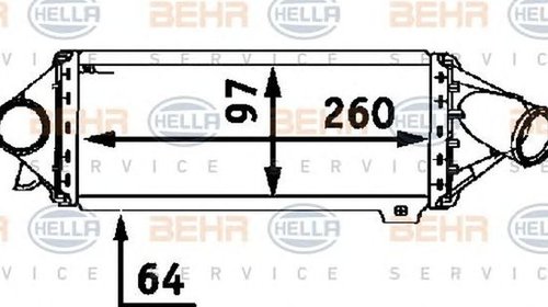 Intercooler OPEL ASTRA F 56 57 HELLA 8ML 376 