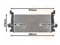 INTERCOOLER OPEL ASTRA H 2004->2009 Radiator intercooler 1,4 - 1,6T benzina - 1,3 - 1,7CDTI 56x28 PIESA NOUA ANI 2004 2005 2006 2007 2008 2009