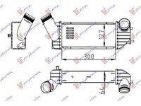 INTERCOOLER PEUGEOT 307 2000-> Radiator intercooler 2.0 HDi diesel (300x125x64) PIESA NOUA ANI 2000 2001 2002 2003 2004 2005 2006 2007