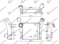 INTERCOOLER PORSCHE CAYENNE 2002->2010 Radiator intercooler 4.8 TURBO-S (288x280x62) ALUMINIUM ( 66/53) dreapta PIESA NOUA ANI 2002 2003 2004 2005 2006 2007 2008 2009 2010