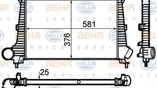 Intercooler SAAB 9-5 YS3E HELLA 8ML 376 760-6