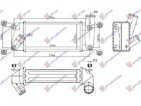 INTERCOOLER TOYOTA COROLLA 2016->2019 Radiator intercooler 1.4 D4D diesel 275x127x64 PIESA NOUA ANI 2016 2017 2018 2019