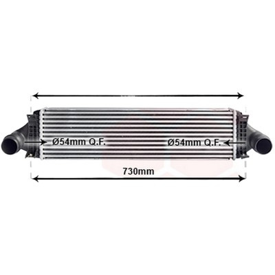 Intercooler VOLVO V40 2012-> pentru T5 Drive-E Polestar, perioada 2014 2015 2016 2017 2018 2019 PIESA NOUA grosime mm 64, dimensiuni 665 x 173 x 64 mm