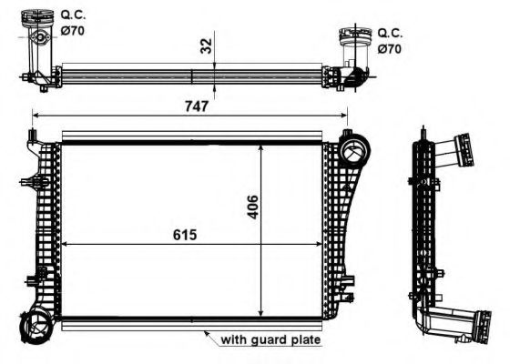 Intercooler VW EOS (1F7, 1F8) (2006 - 2016) NRF 30199