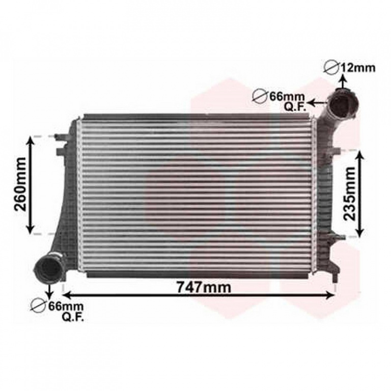 INTERCOOLER VW JETTA 2005->2010 Radiator intercooler 1,9 - 2,0TDi 61,5x40,5x32 PIESA NOUA ANI 2005 2006 2007 2008 2009 2010