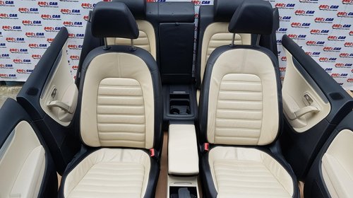Interior complet din piele neagra-crem VW Passat CC 2008-2012