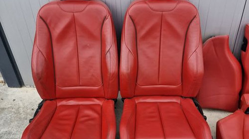 Interior scaune bancheta piele rosie cu încălzire bmw seria 4 f36