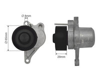 INTINZATOR CUREA DISTRIBUTIE RENAULT LAGUNA 3 2007->2015 Actionare rola intinzatoare automatic, diametru mm 65, Latime mm 29, pentru 2.0 dCi (BT07, BT0J, BT14, BT1A, BT1S)-96 KW; 2.0 dCi (BT01, BT08, BT09, BT0E, BT0K, BT12, BT1C, BT1D,...-110 KW; 2.0