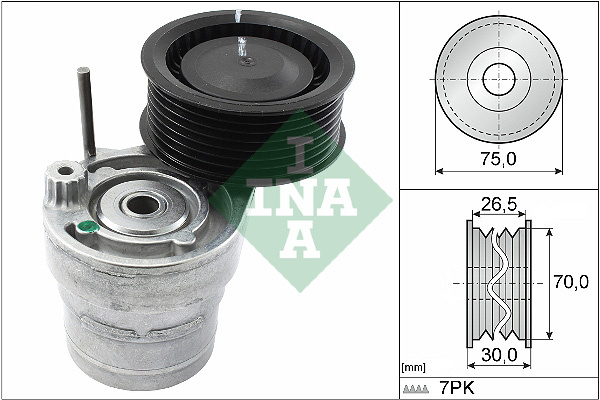 Intinzator,curea transmisie Multi-V belt tensioner DACIA DUSTER LOGAN II LOGAN MCV II SANDERO II RENAULT CLIO V TWINGO III SMART FORFOUR FORTWO 0.9-1.0LPG 07.14- INA 534 0603 10