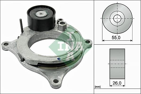 Intinzator.curea transmisie Multi-V belt tensioner BMW 1 F20 1 F21 2 F22 F87 2 F23 3 F30 F80 3 F31 3 GRAN TURISMO F34 4 F3 BMW 3 - VI (F30, F80), Sedan, 03.2011 - 10.2018 INA 534 0598 10