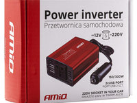 Invertor Convertizor De Tensiune Amio 12V/230V 150W/300W 2xUSB PI01 02468