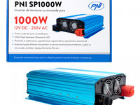 Invertor de tensiune PNI SP1000W cu sinusoida pura, alimentare 12V PNI-SP1000W