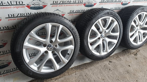 Jante aliaj originale cu anvelope iarna Michelin noi (235/45/R17) 8Jx17H2 ET41 VW Jetta 4 Facelift 1K8601025B