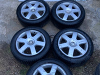 Jante aliaj pe 16" 5x112 skoda cod 6,5j et 50 1z0601025b cu anvelope iarna 205/55/16 5-6mm