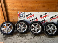 Jante aliaj pe 17" dezent 5x112 7j et45 audi a4 b8 cu anvelope vara michelin 225/50/17 profil 6mm