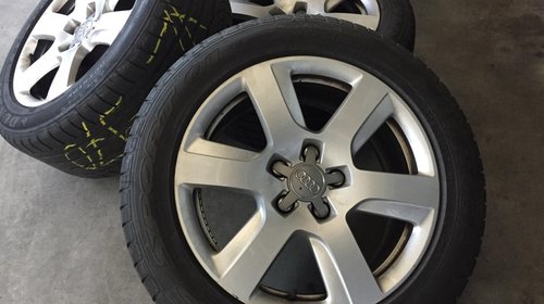 Jante Audi originale cu anvelope vara noi 225.55.17 Dunlop