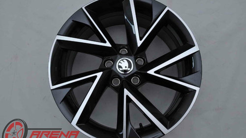 Jante Noi 18 inch Originale Skoda Superb 3 R18 Negru + Diamond Cut