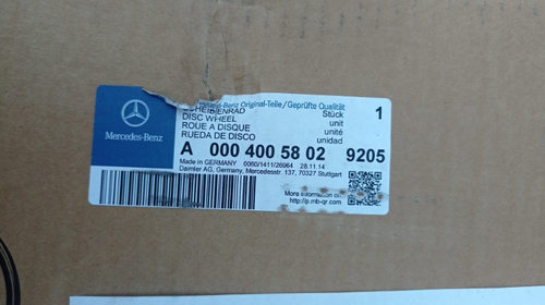 Jante NOI ORIGINALE Mercedes 11.75x22.5 10x335 D281 ET120 cod A0004005802