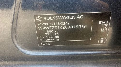 Jante tabla 15 Volkswagen Golf 5 2007 hatchback 1,9
