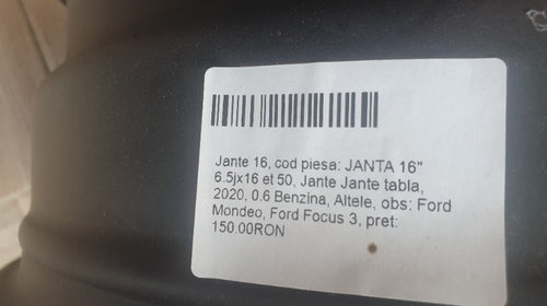 JANTE TABLA R16 FORD FOCUS / MONDEO AM 51AA 11061