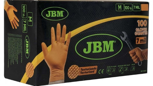 JBM-53551 Manusi din nitril orange, 100 bucati, marime M