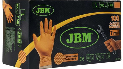 JBM-53552 Manusi din nitril orange, 100 bucati, marime L