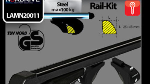 Kit 4 picioare pt. bare portbagaj otel Nordrive Rail-Kit Steel