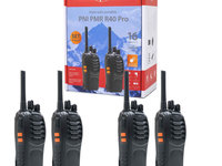 Kit 4 statii radio portabile PNI PMR R40 PRO acumulatori, incarcatoare si casti incluse PNI-R40-4