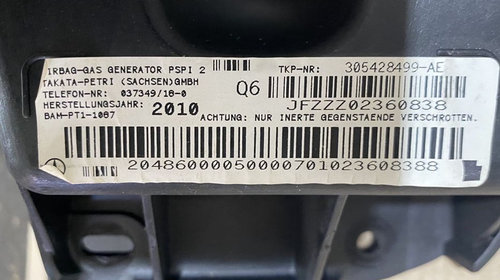 Kit airbag / Airbag sofer pasager genunchi centuri Mercedes C W204