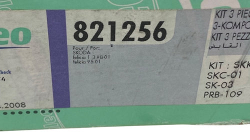 Kit ambreiaj 1.3/1.6 Benzina VOLKSWAGEN CADDY II Pickup (9U7) [ 1996 - 2000 ], SKODA FELICIA II (6U1) [ 1998 - 2001 ], SKODA FELICIA I (6U1) [ 1994 - 1998 ] Valeo 821256