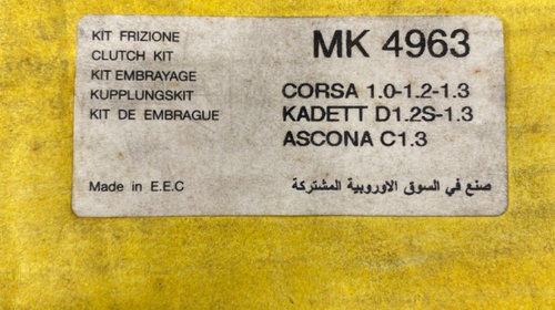 Kit ambreiaj 1.6 Benzina OPEL CORSA A TR (91_, 92_, 96_, 97_, S83) [ 1982 - 1993 ], OPEL KADETT D (31_-34_, 41_-44_) [ 1979 - 1984 ], OPEL ASCONA C (81_, 86_, 87_, 88_, J82) [ 1981 - 1988 ] Magneti Marelli MK4963