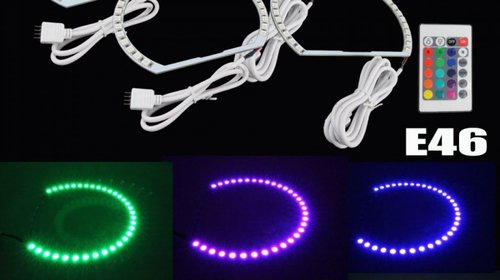 Kit Angel Eyes LED SMD BMW E46 RGB cu 16 culo