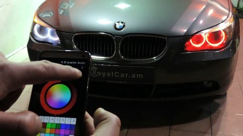 Kit angel eyes SMD Samsung BMW E46, RGB 16 culori cu telecomanda