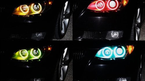 Kit angel eyes SMD Samsung BMW E46, RGB 16 culori cu telecomanda