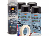 Kit complet reparatie si vopsire jante culoare Negru Metalizat, V4 AVX-KVJ-NV4