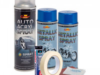 Kit complet reparatie si vopsire jante culoare Albastru Metalizat, V2 AVX-KVJ-AV2