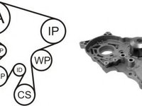 Kit distributie cu pompa apa TOYOTA AVENSIS (T25_) (2003 - 2008) AIRTEX WPK-169701