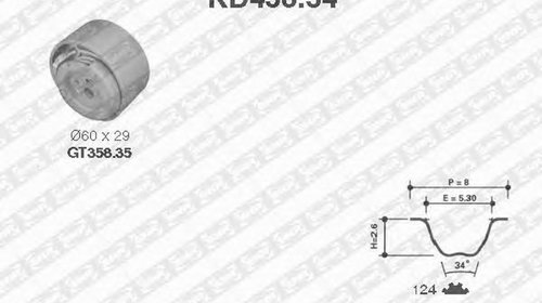 Kit distributie FIAT 500 312 SNR KD45834