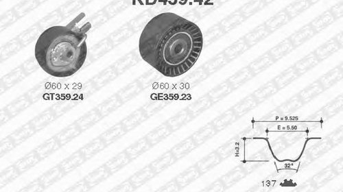 Kit distributie FORD C-MAX DM2 SNR KD45942