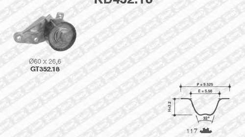 Kit distributie FORD FIESTA V JH JD SNR KD452