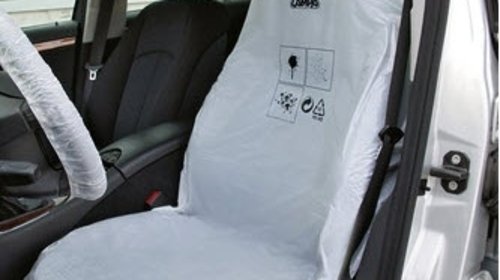 Kit huse scaun protectie plastic albe (100 bu