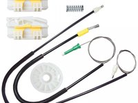 Kit macara geam Vw Sharan (7M), 04.2000-04.2010, Seat Alhambra (7V8/7V9) 04.1996.06.2010, Ford Galaxy (WGR) 05.1995-04.2006 usa fata partea DREAPTA, cablu, role, suporti