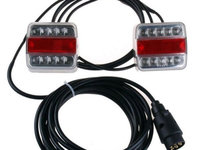 Kit magnetic remorca auto BestAutoVest cu lampi LED de 103x95 mm, cablu de 7,5m, fisa remorca cu 7 pini , 203019-LED