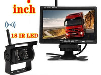 Kit marsarier wireless cu camera si display de 7&quot; 12V~24V, K611W pentru Camioane, Autocare, Bus