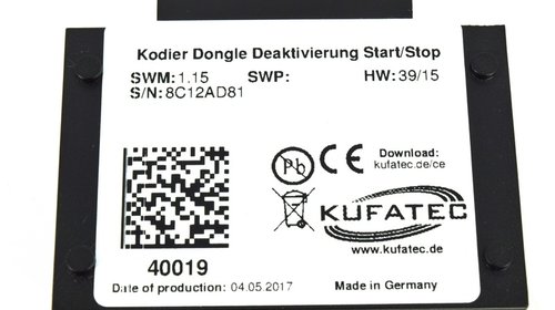 Kit modul Start / Stop AUDI A3 III (8V) 2012→ KUFATEC ( 40019 )